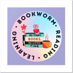 Cute bookworm learning reading books great for readers students and teachers and parents Posters and Art